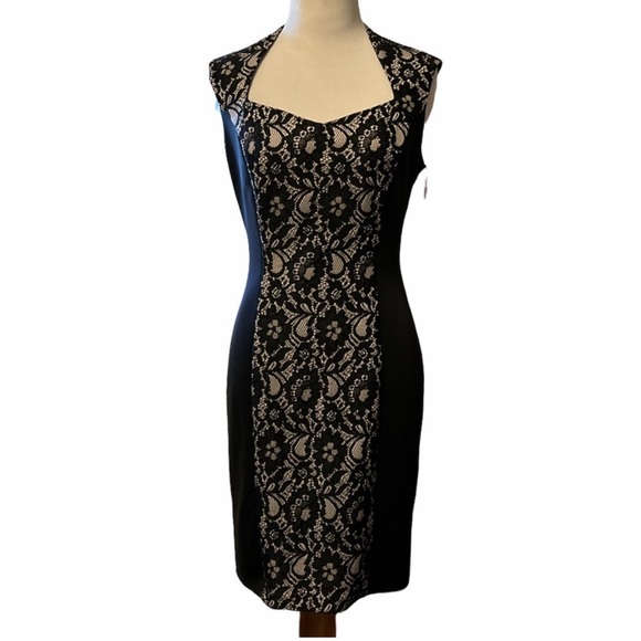Cynthia Rowley Dresses & Skirts - Cynthia Rowley Lace Inset Silhouette Dress Womens 4 Little Black Dress